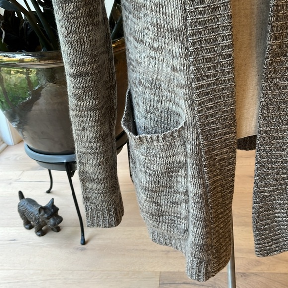 VGUC Line the Label long 100% cashmere open front brown long sleeve cardigan - Picture 3 of 10